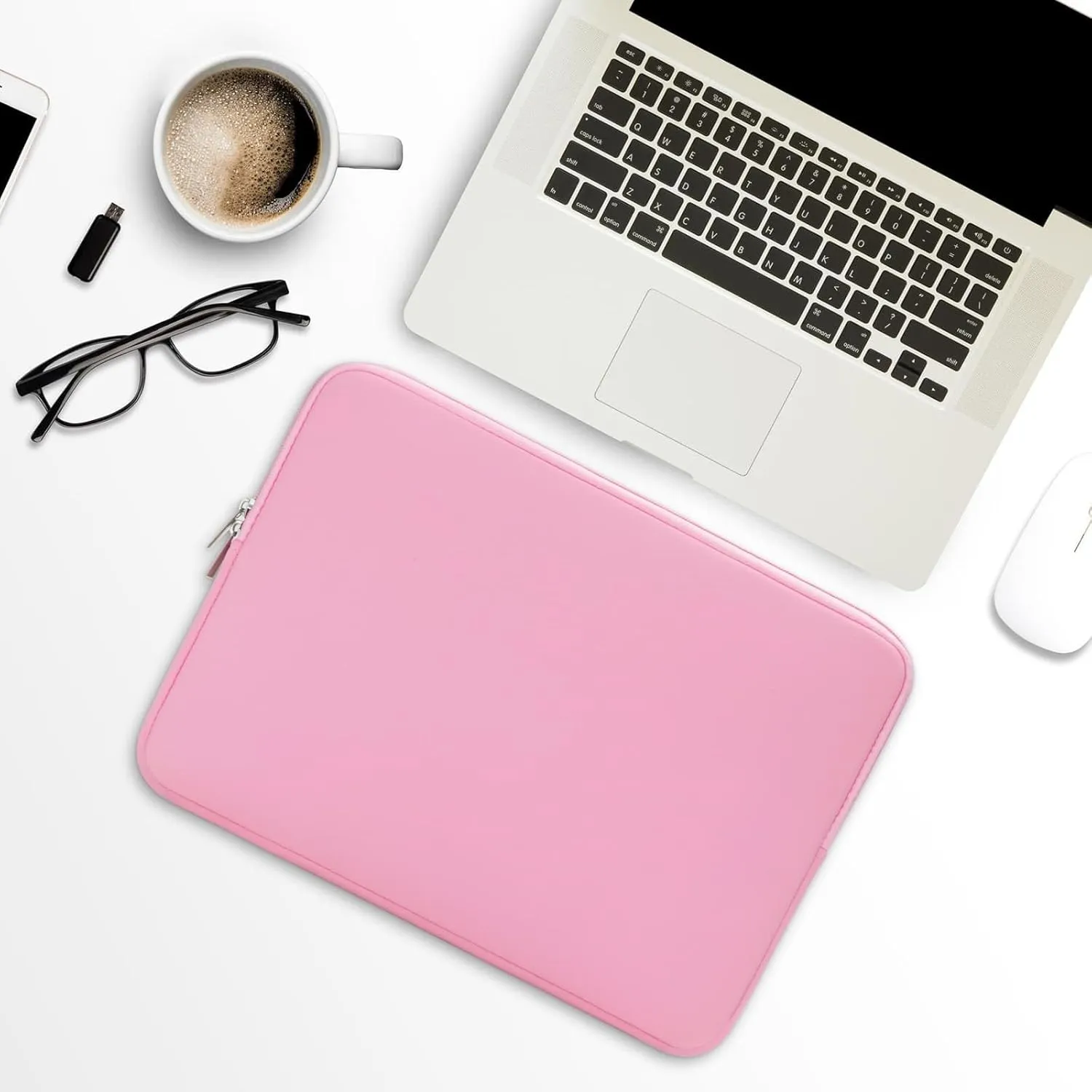 RAINYEAR 15 Inch Laptop Sleeve 15" Protective Soft Case Padded Zipper Cover Carrying Computer Bag Specially Compatible with 15.4" MacBook Pro/Air A3241 A2941 A3114 A1938 A1707 A1990 (Pink)