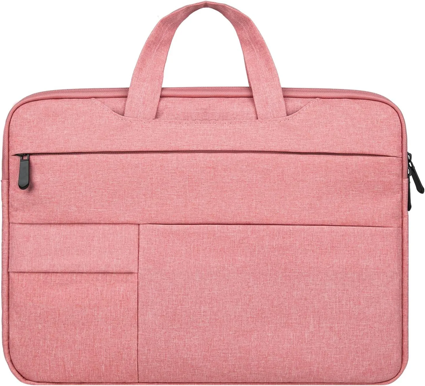 RAINYEAR Laptop Sleeve Carrying Case Compatible with 15 Inch MacBook Pro/Air, Surface Laptop 3/4 15", New XPS 15 Touch Briefcase with Hidden Handle Multiple Pockets Protective Padded Computer Bag,Pink