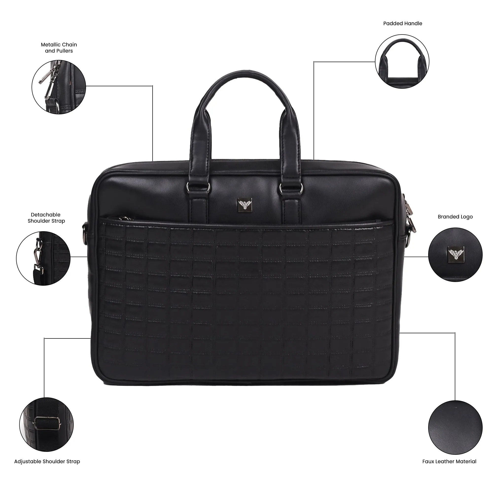 Raven Checkered Office Bag