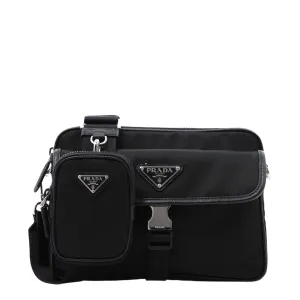 Re-nylon And Saffiano Leather Shoulder Bag
