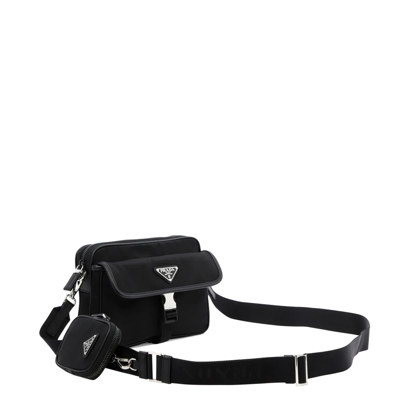 Re-nylon And Saffiano Leather Shoulder Bag