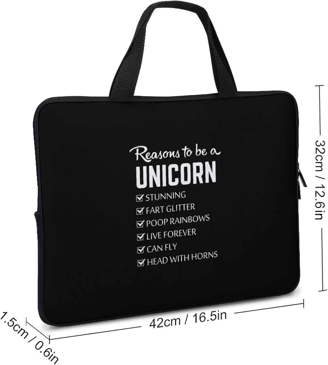Reasons to Be Unicorn Laptop Sleeve Bag Computer Carrying Case Laptops Protective Cover for Travel Business