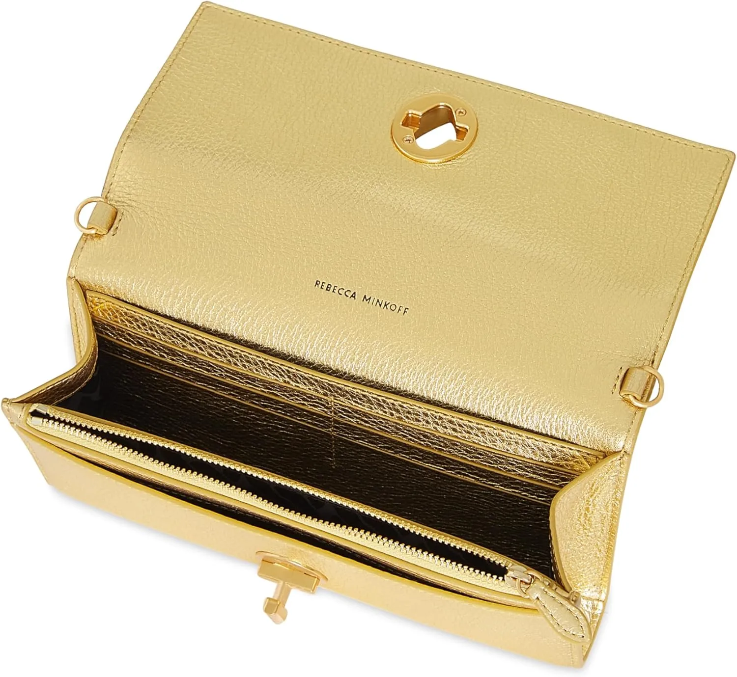 Rebecca Minkoff G Wallet Crossbody, Black/Antique Brass Hardware