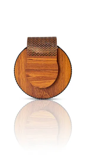 Reddish Plain Crossbody Wooden Bag