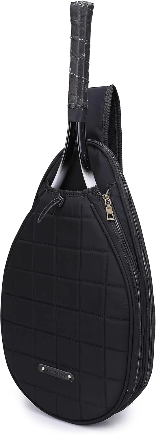 Rejolly Tennis Crossbody Bag for Women Men Quilted Sling Bag for Tennis Racket, Pickleball Paddles, Badminton Racquet