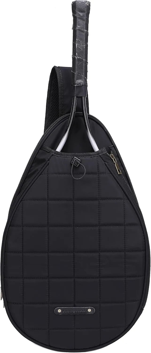 Rejolly Tennis Crossbody Bag for Women Men Quilted Sling Bag for Tennis Racket, Pickleball Paddles, Badminton Racquet