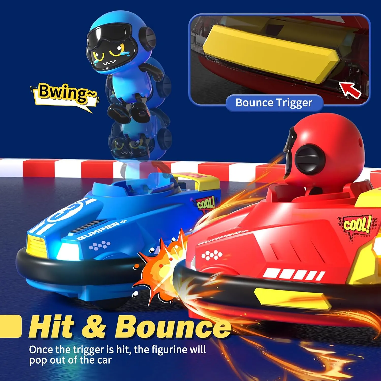 Remote Control Bumper Car Toy Set of 2 Players|Toddlers Mini RC Car Toys with Light & Sound & 360°Rotating|Christmas Birthday Gifts for 2 3 4 5 Year Old Boys Girls Kids Ideas