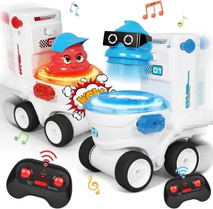 Remote Control Car Toys Set of 2 for Kids Rechargeable RC Car Ejecting Bumper Car with LED Light & Music Effects RC Vehicle Birthday for Kids Age 3 4 5 6 7 8  Family Interaction