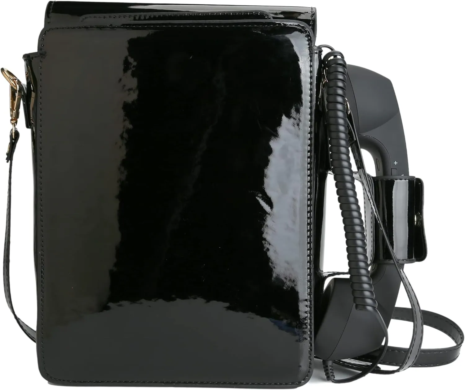 Retro dial telephone Crossbody Shoulder Bag,Pu Movable microphone Purse for Women