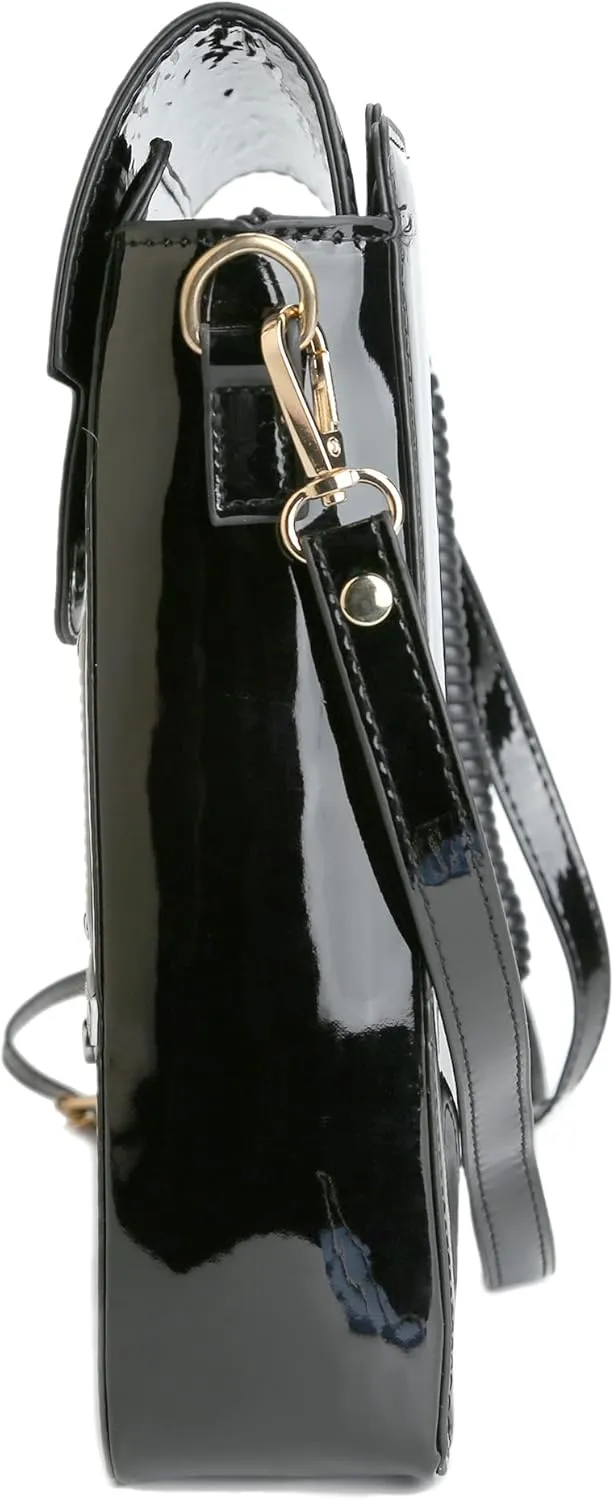 Retro dial telephone Crossbody Shoulder Bag,Pu Movable microphone Purse for Women