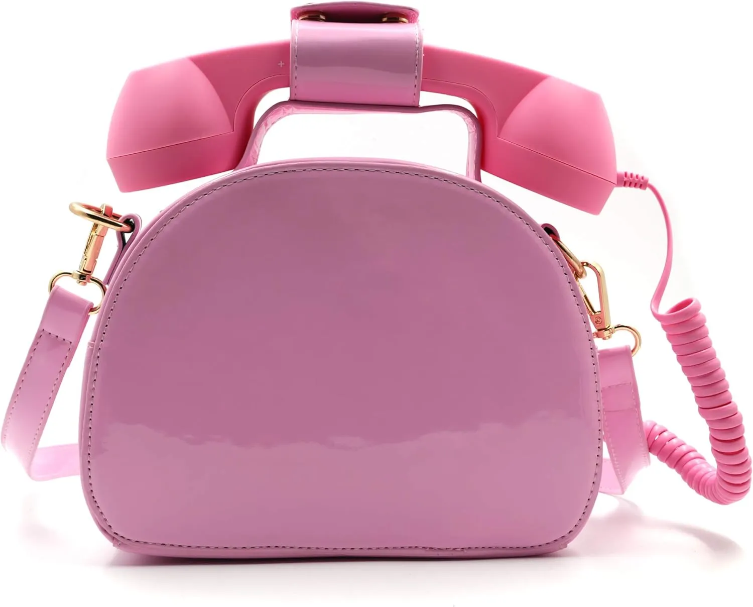 Retro dial telephone Crossbody Shoulder Bag,Pu Movable microphone Purse for Women