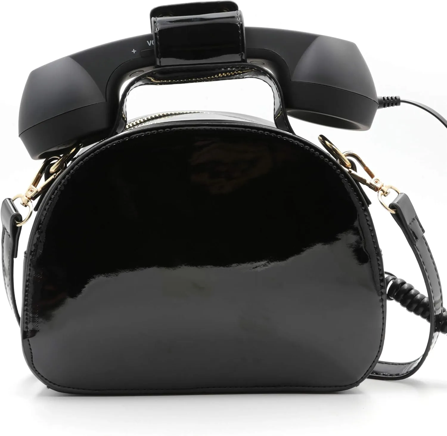 Retro dial telephone Crossbody Shoulder Bag,Pu Movable microphone Purse for Women