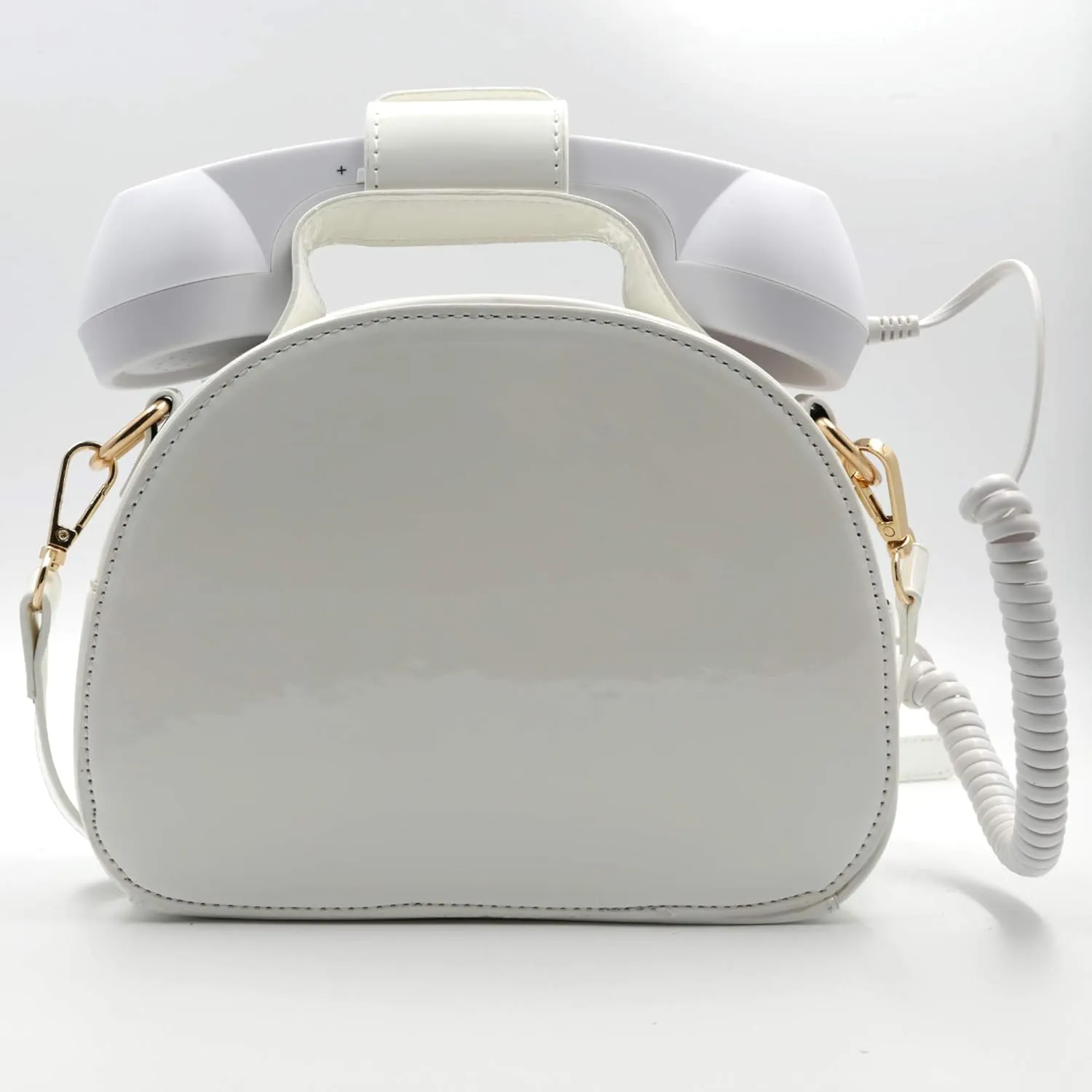 Retro dial telephone Crossbody Shoulder Bag,Pu Movable microphone Purse for Women