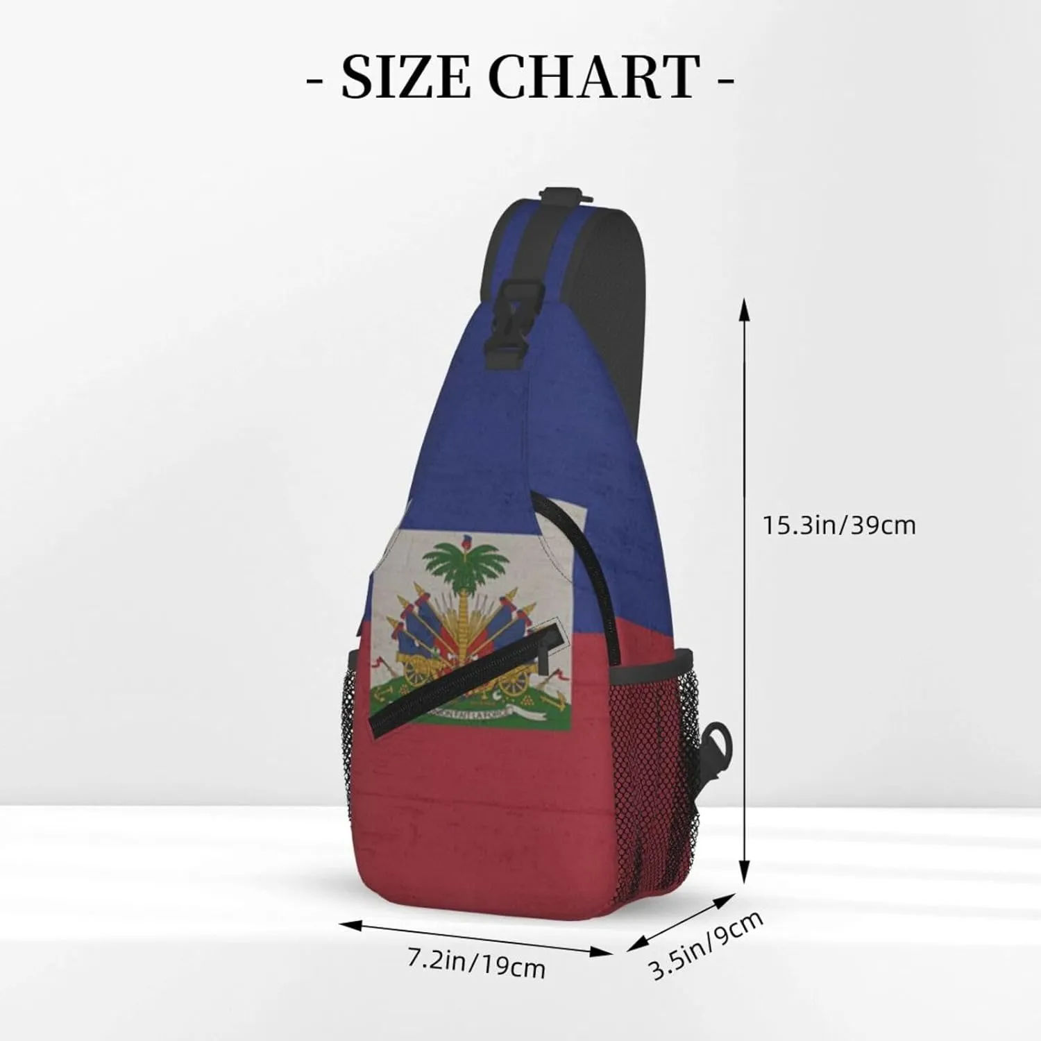Retro Haiti Flag Sling Backpack Chest Daypack Crossbody Crossbody Shoulder Bags For Travel Sports Running Hiking