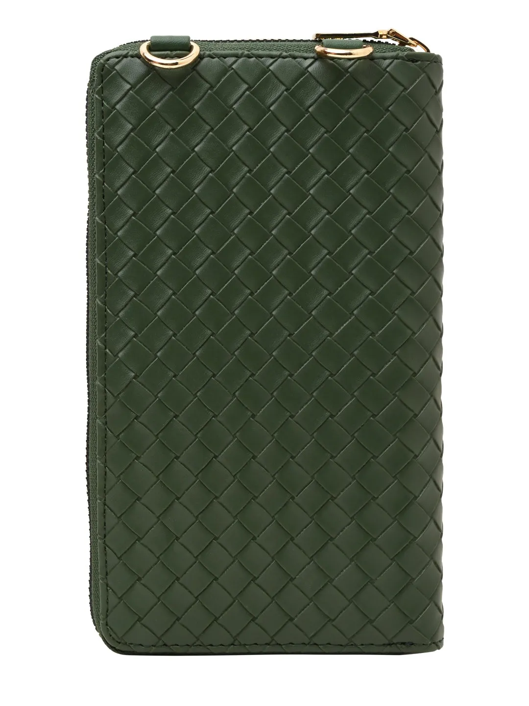 Rocia By Regal Green Women Woven Textured Mobile Wallet Crossbody