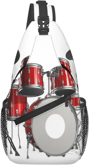 Rock Jazz Musical Drum Sling Backpack Chest Bag Fashion Crossbody Shoulder Bags Casual Daypack For Men Women