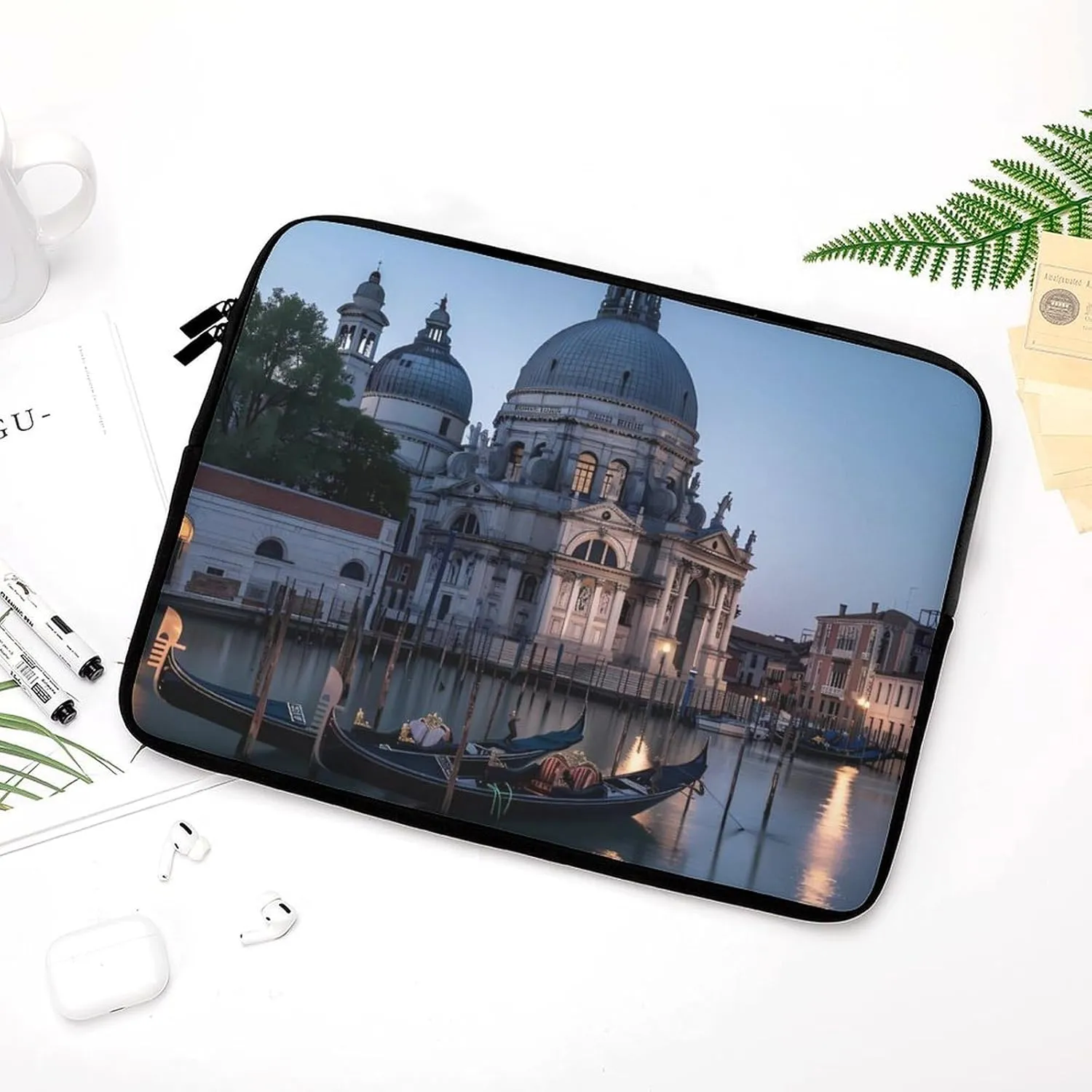 Roman Catholic Santa Maria Salute Venice Italy Laptop Sleeve Case Protective Computer Bag Carrying Briefcase for Men Women