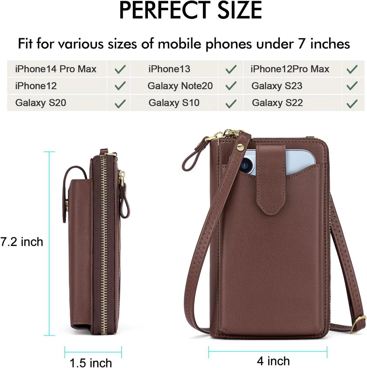 RONSIN Small Crossbody Phone Bag for Women Cell Phone Purse Wallet Mini Shoulder Bag with RFID Card Slots