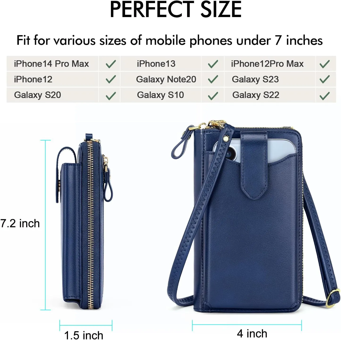 RONSIN Small Crossbody Phone Bag for Women Cell Phone Purse Wallet Mini Shoulder Bag with RFID Card Slots