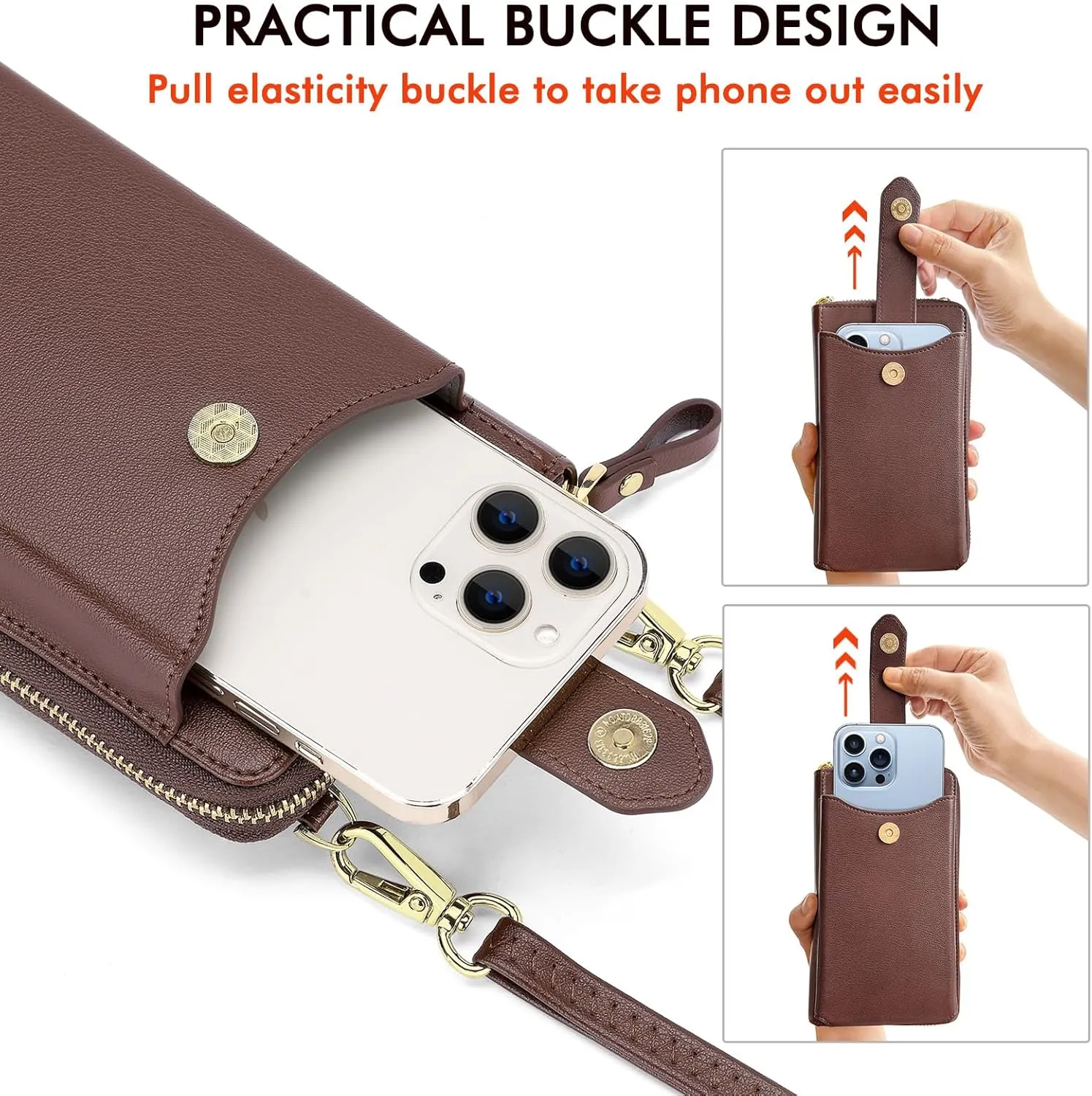 RONSIN Small Crossbody Phone Bag for Women Cell Phone Purse Wallet Mini Shoulder Bag with RFID Card Slots