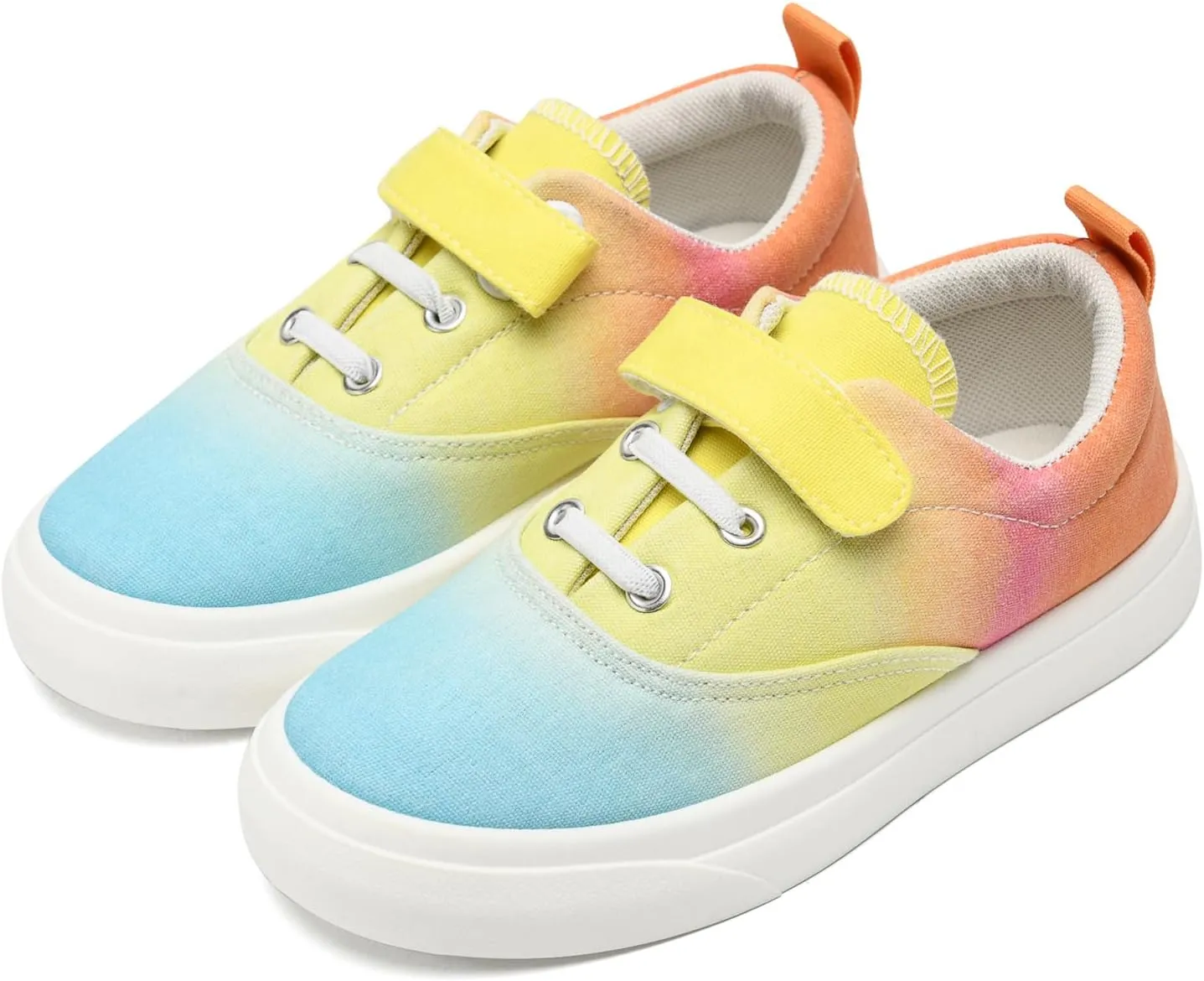 rosyclo Canvas Sneakers for Boys and Girls, Toddler Kids Walking Shoes Lightweight Breathable Non-Slip Soft Adjustable Strap Baby Boy Girl Outdoor Casual Tennis Shoe for Little Big Kid