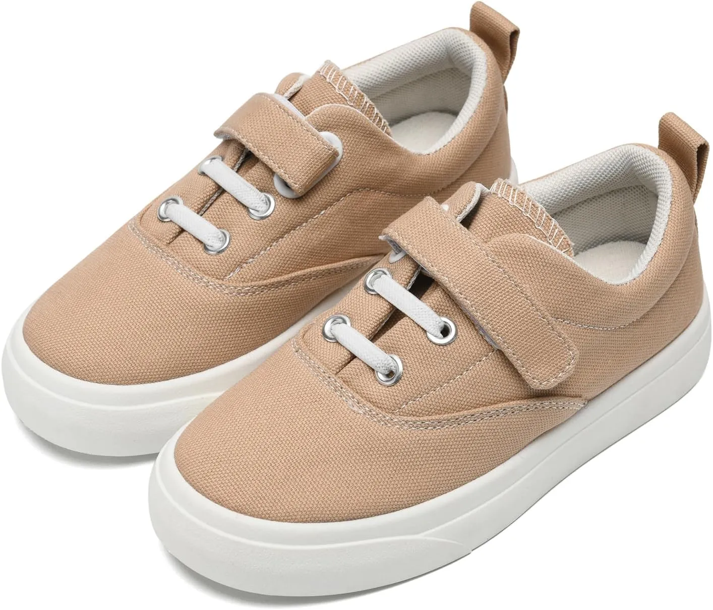 rosyclo Canvas Sneakers for Boys and Girls, Toddler Kids Walking Shoes Lightweight Breathable Non-Slip Soft Adjustable Strap Baby Boy Girl Outdoor Casual Tennis Shoe for Little Big Kid