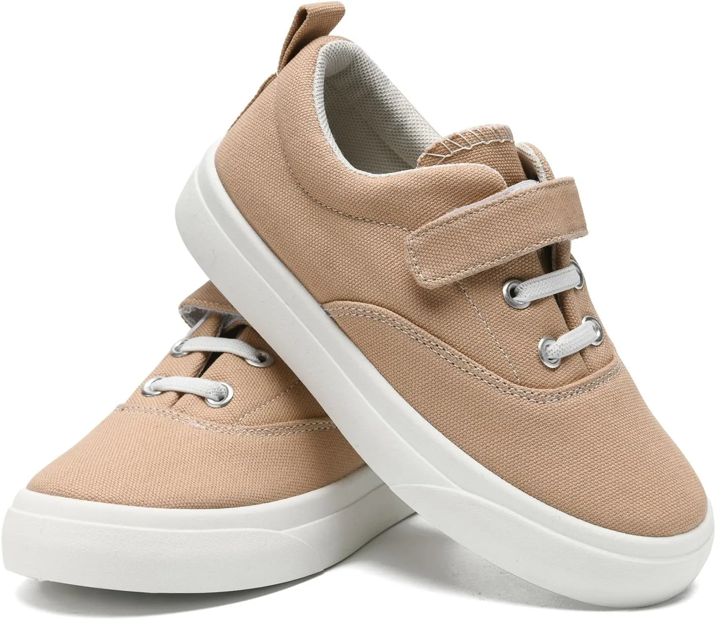 rosyclo Canvas Sneakers for Boys and Girls, Toddler Kids Walking Shoes Lightweight Breathable Non-Slip Soft Adjustable Strap Baby Boy Girl Outdoor Casual Tennis Shoe for Little Big Kid