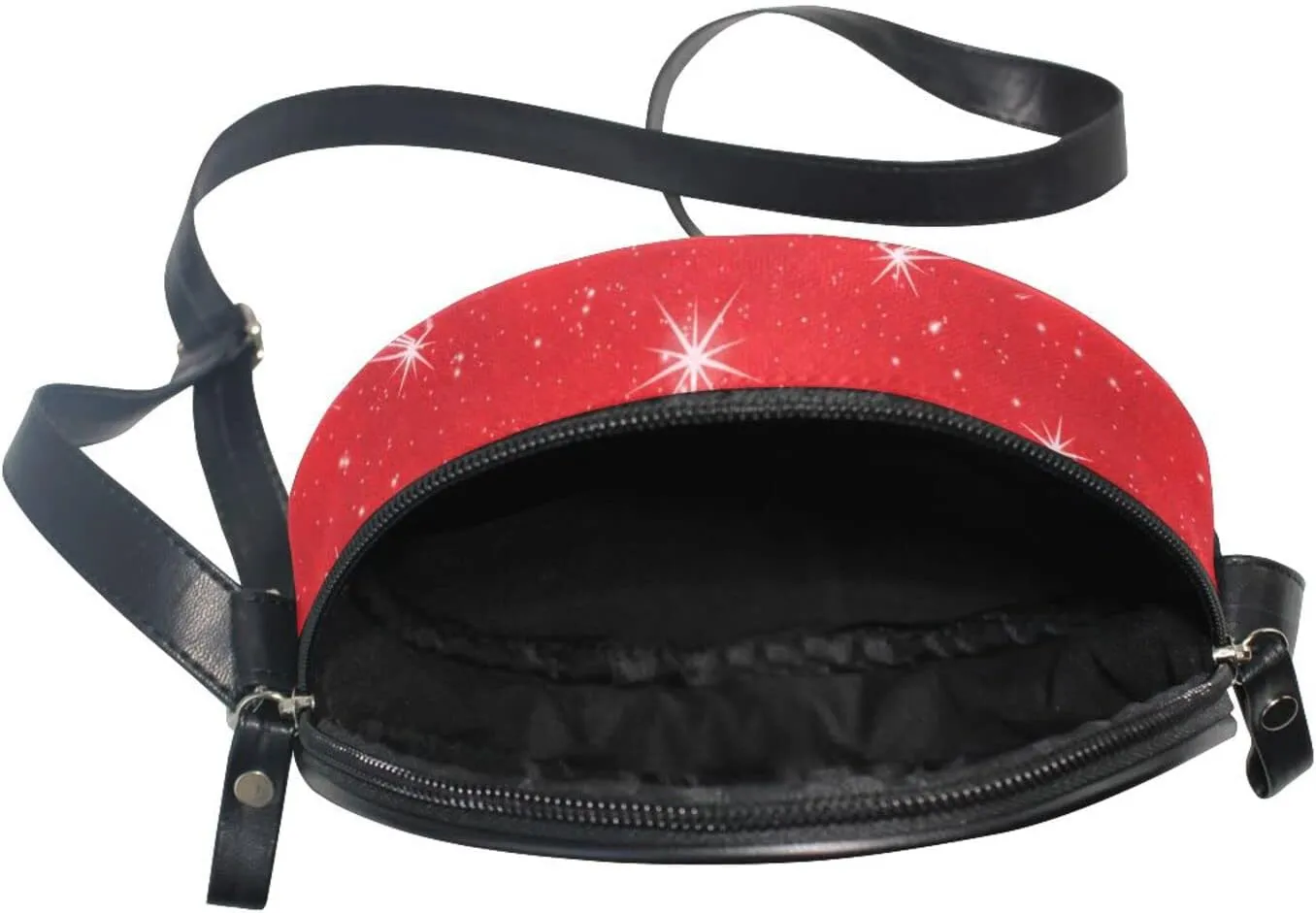 Round Crossbody Bag Small Circle Purse Zip Handbag for Women