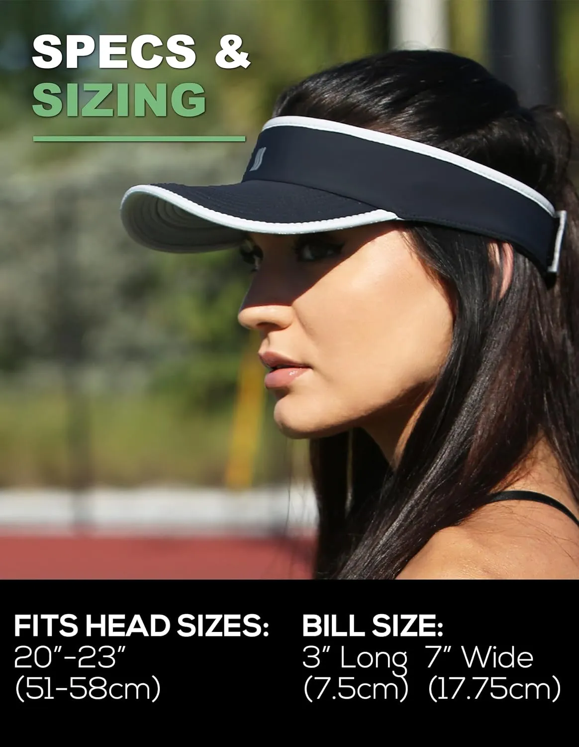 SAAKA Sport Visor for Women. Soft, Stretchy, Lightweight & Adjustable. Running, Tennis, Golf & Sports.