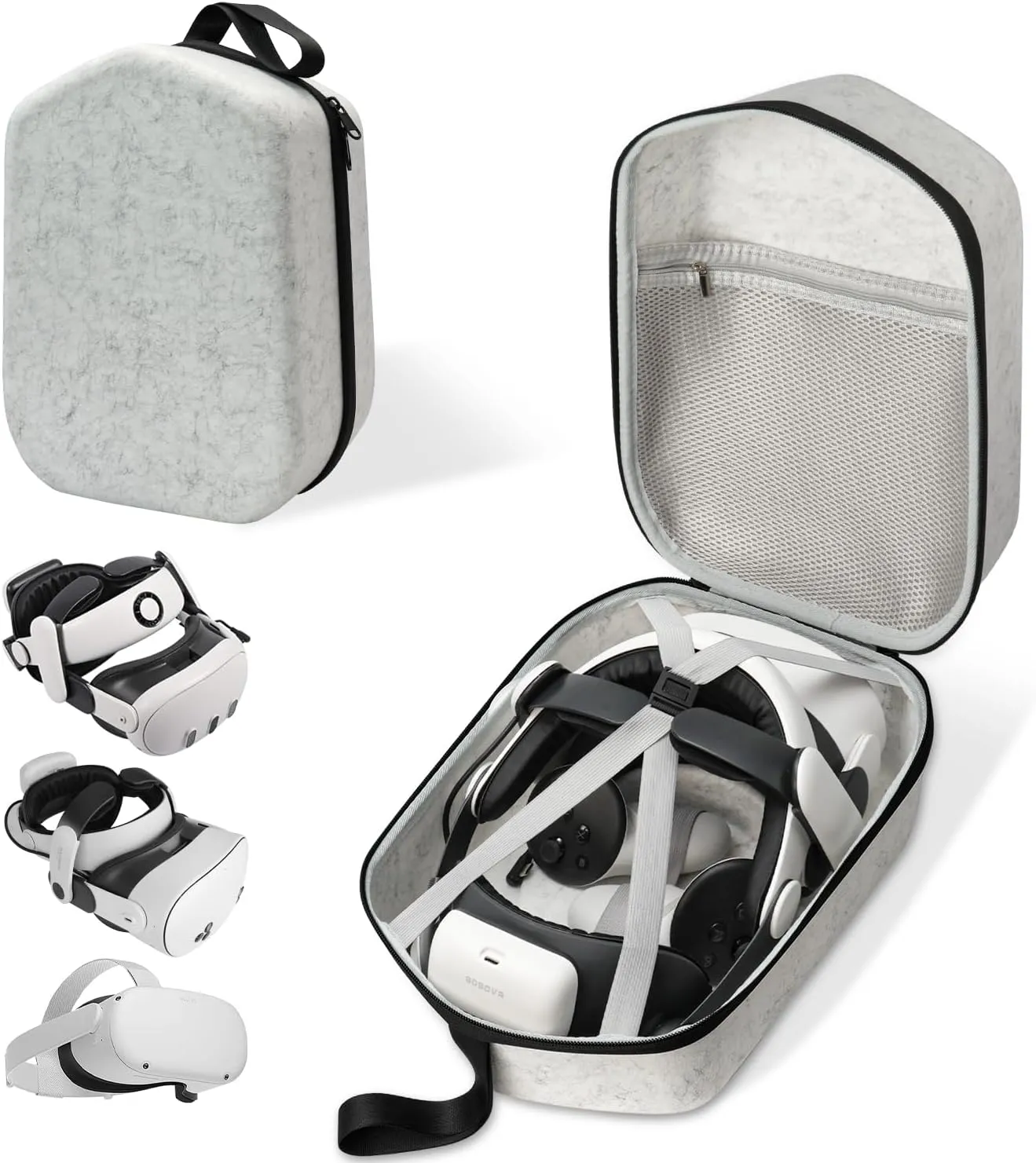 SARLAR Hard Carrying Case for Meta Quest 3/3S/Oculus Quest 2, Large Space Compatible with BOBOVR S3 Pro/M3 Pro/Kiwi Design Battery Head Strap and All Accessories, Ideal for Travel and Home Storage