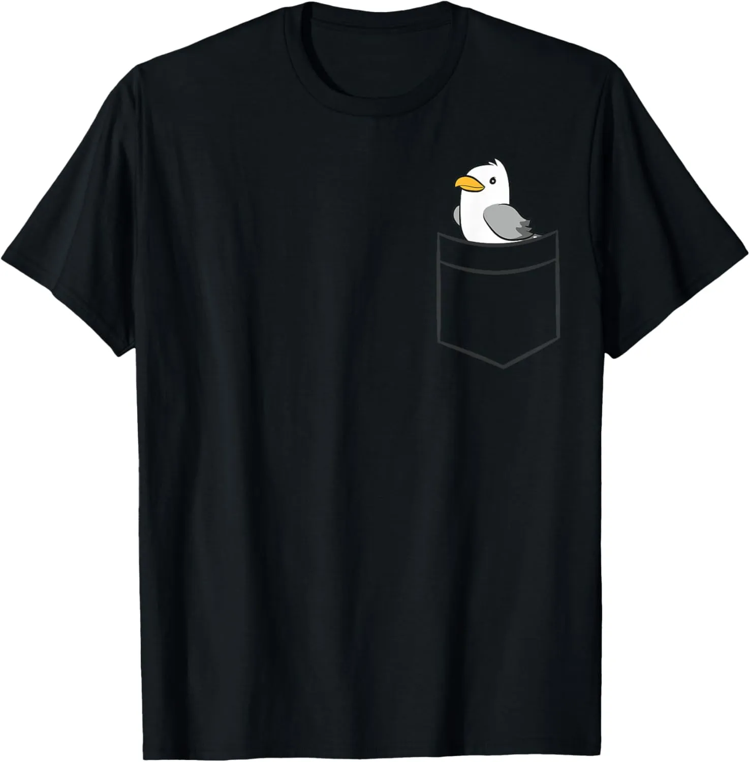Seagull In a Pocket Cute Sea Gull Bird T-Shirt