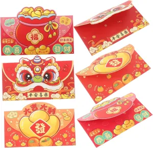 SECFOU Generous Space Money Bags Red Chinese New Year Envelopes Chinese Symbols for Festive Gifting Tradition