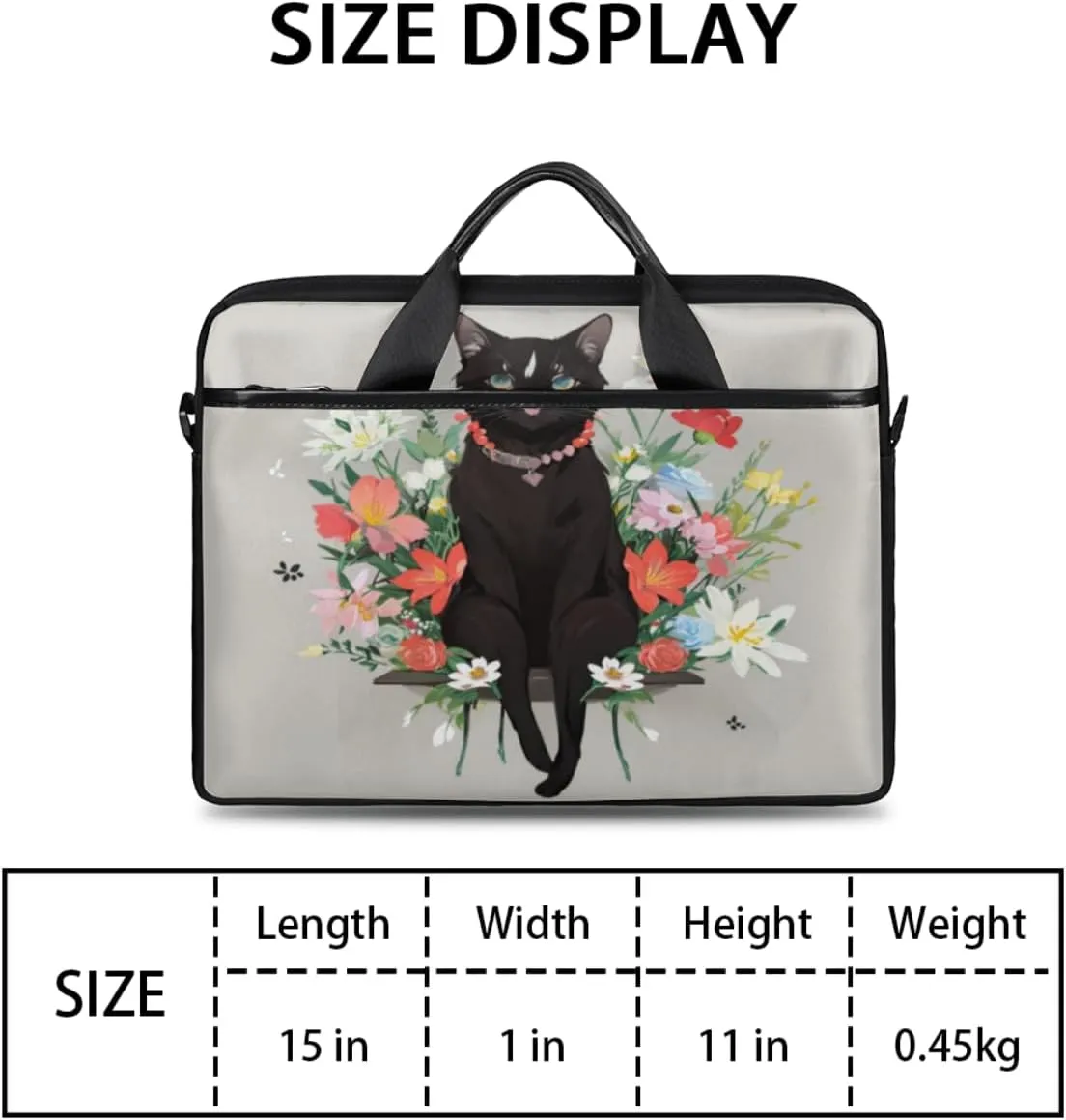 Serene Bear Laptop Bag for Women Men 13-15 Inch Computer Briefcase Bag Lightweight Notebook Shoulder Messenger Bag