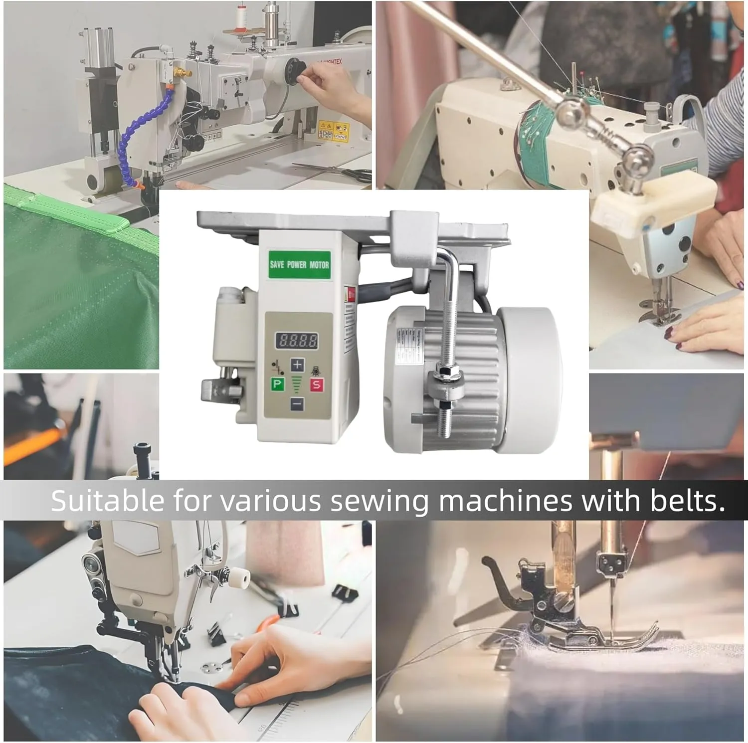 Servo Motor Sewing Machine AC110V, 750w 1HP Industrial Brushless Sewing Machine Motor with Pure Copper Coils, Energy Saving Mute (White, 750W)
