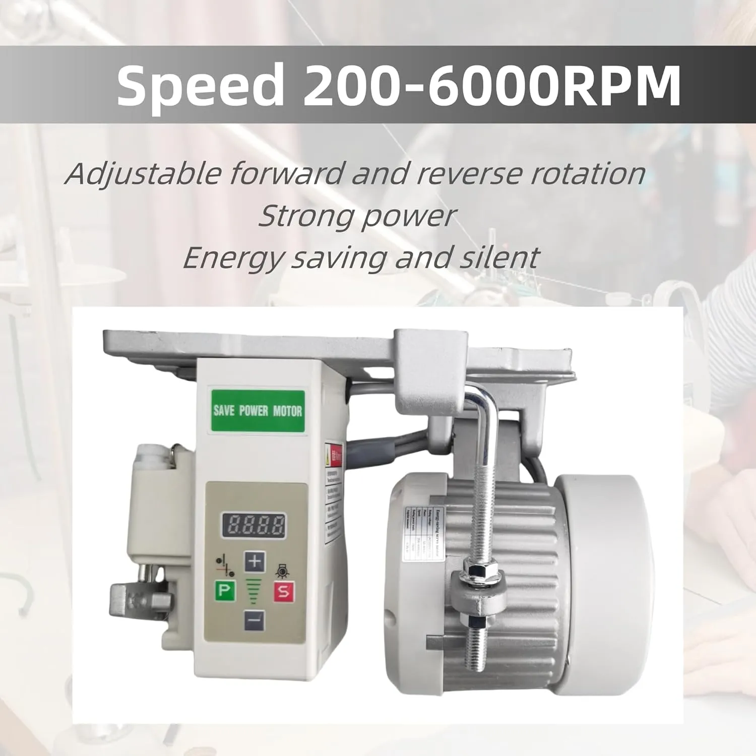 Servo Motor Sewing Machine AC110V, 750w 1HP Industrial Brushless Sewing Machine Motor with Pure Copper Coils, Energy Saving Mute (White, 750W)