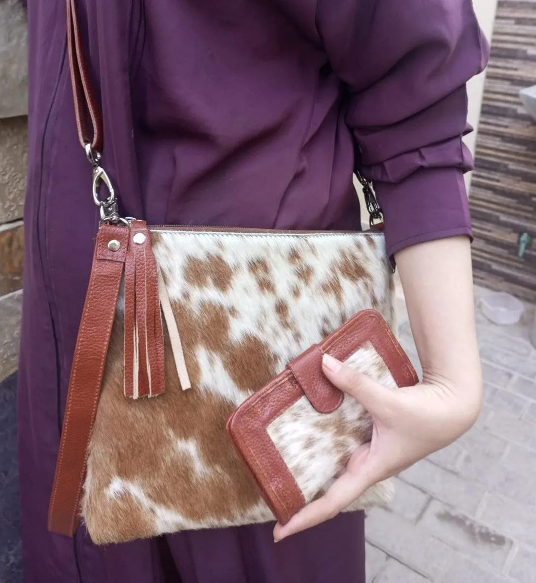 Set Of 3 Leather Crossbody Purse For Women