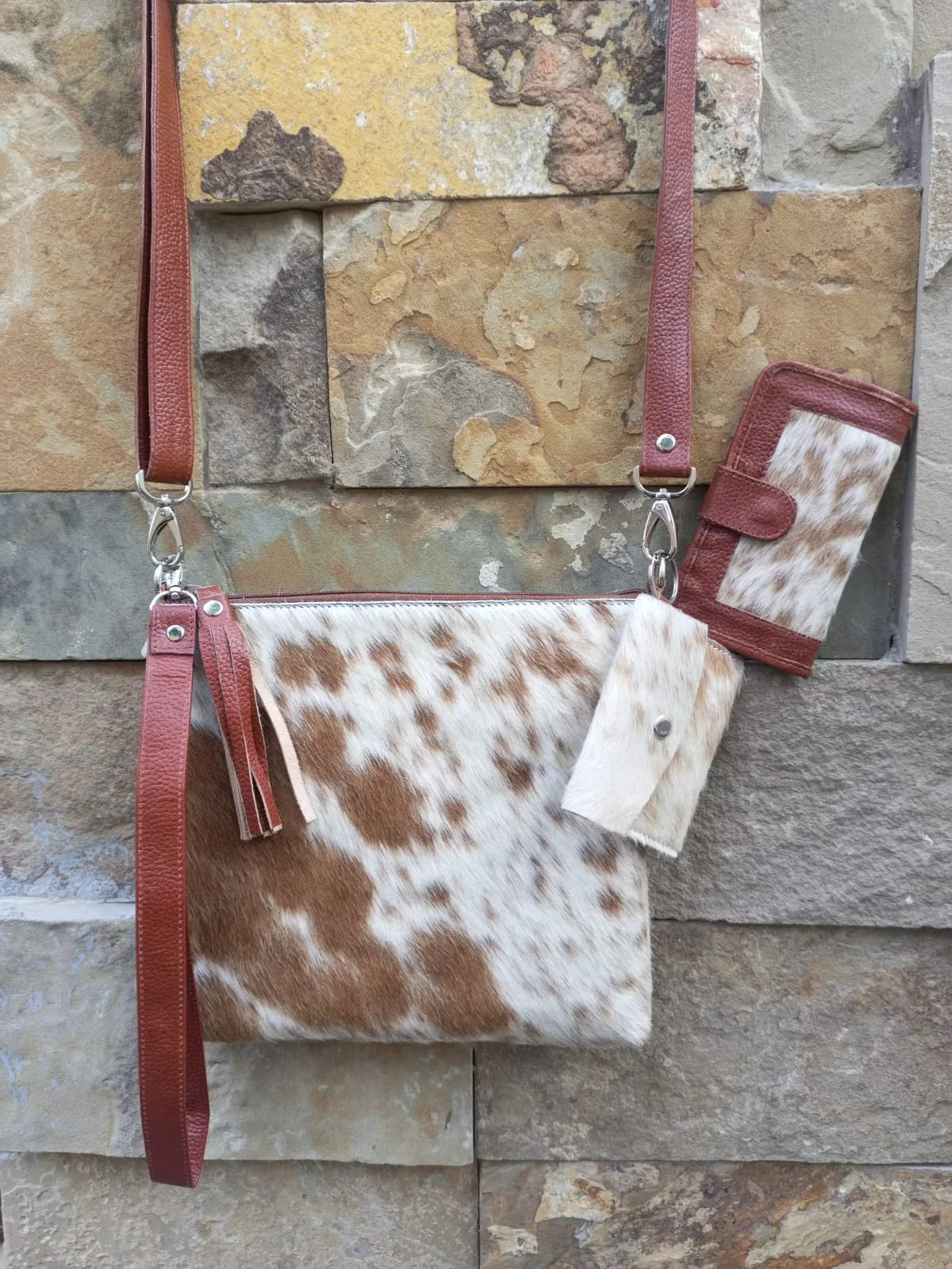 Set Of 3 Leather Crossbody Purse For Women