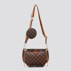 Set of 3 Shoulder bag Crossbody bag Round keychain