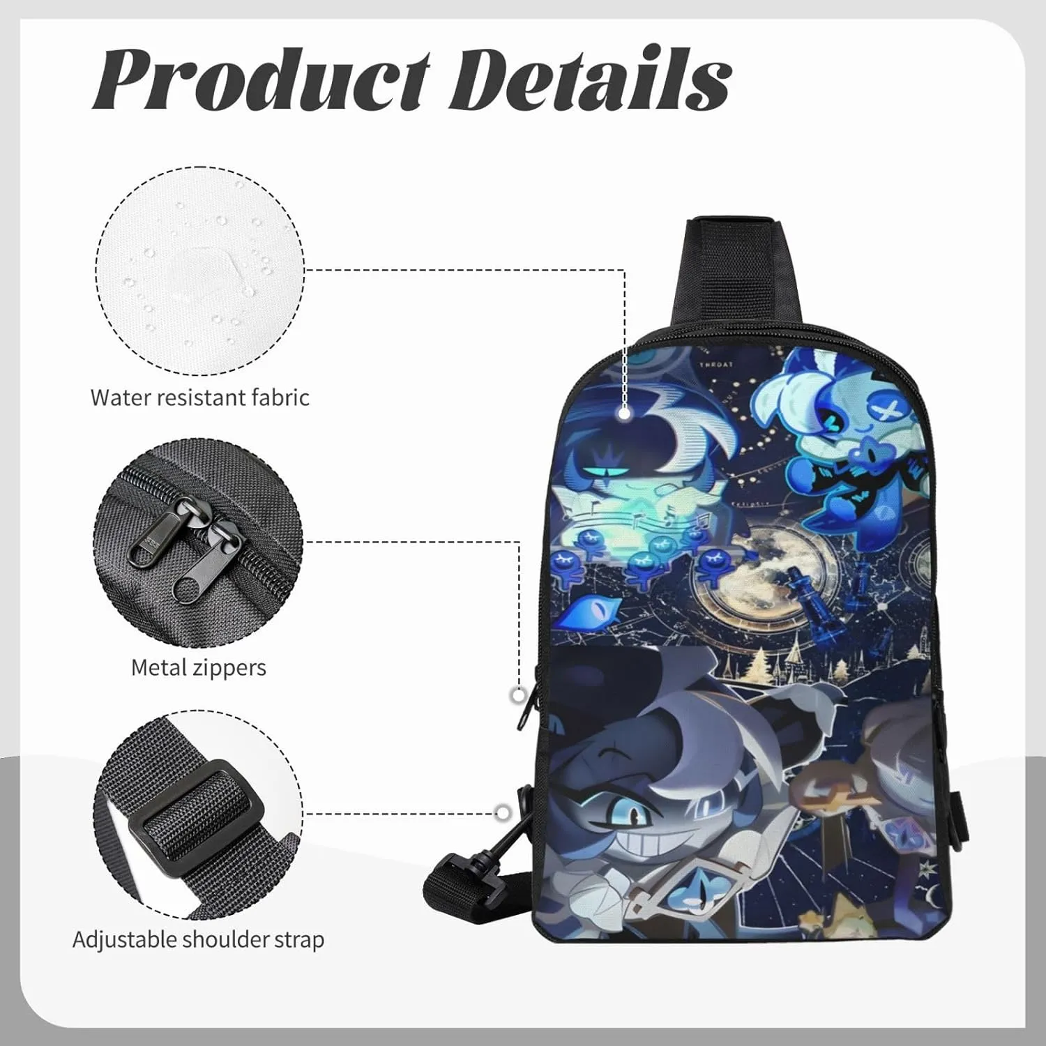 Shadow Milk Cookie Cartoon Print Children'S Sports Casual Fashion Crossbody Bag, Chest Bag
