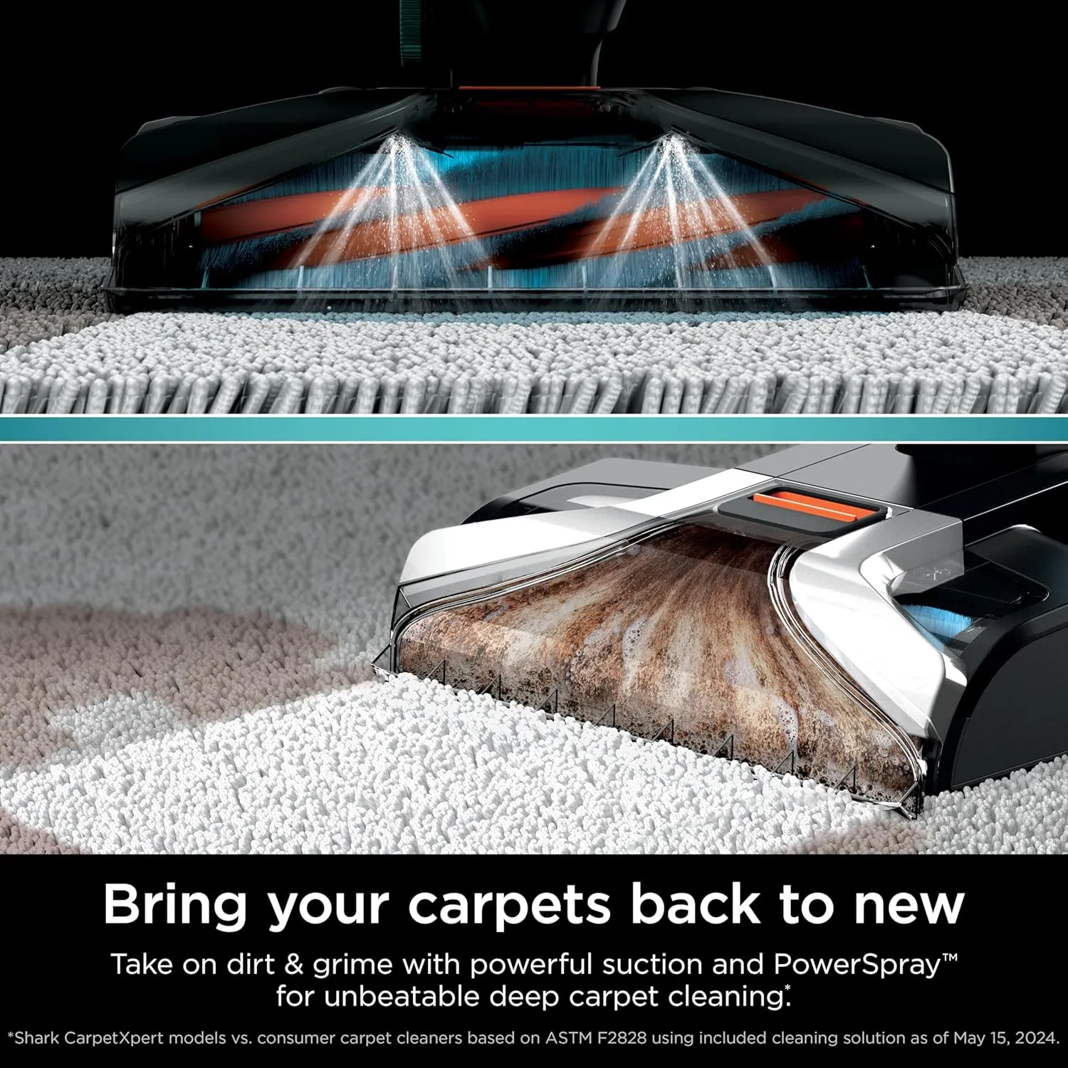Shark EX201 CarpetXpert Upright Carpet, Area Rug & Upholstery Cleaner with StainStriker, Built-in Spot & Stain Cleaner, Perfect for Pets, Deep Cleaning & Tough Stain Removal, Carpet Shampooer, Cyan