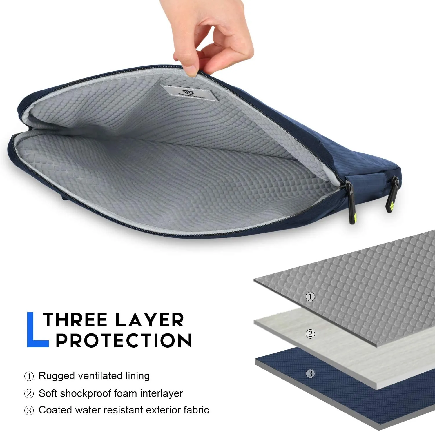 SHIELDON 13-14-Inch Laptop Sleeve Case Bag with Accessory Pocket, Water Repellent Handbag