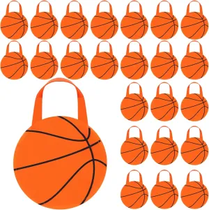Shihanee 24 Pcs Basketball Party Favor Bags, Basketball Themed Candy Bags, Non Woven Gift Handbags for Sport Theme Party Supplies