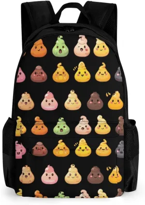 Shit Emoticons Casual Backpack Lightweight Shoulders Bag Laptop Daypacks with Side Pocket for Workplace Travel