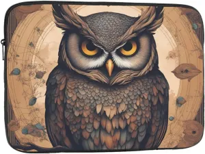 Shockproof Portable Laptop Sleeve Bag 17 inch - for Men and Women Business Travel, School, and Office Use Owl Beliefs Prints