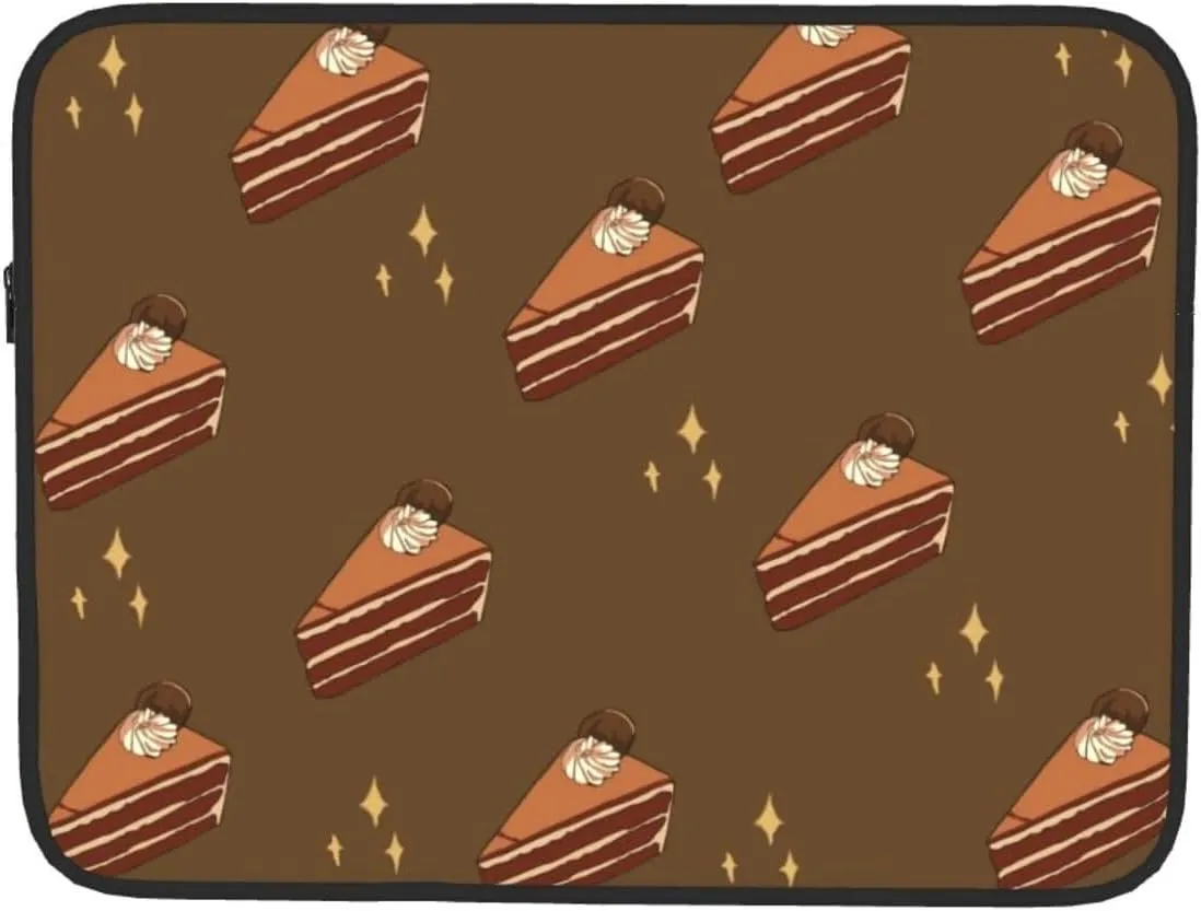 Shockproof Portable Laptop Sleeve Bag - for Trip, Travel, Office, Daily Use - for Men and Women Chocolate Squares Cake Prints
