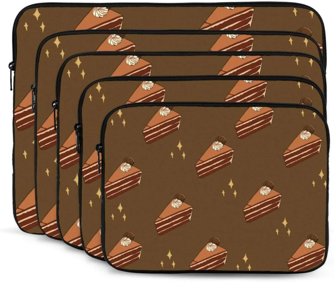 Shockproof Portable Laptop Sleeve Bag - for Trip, Travel, Office, Daily Use - for Men and Women Chocolate Squares Cake Prints