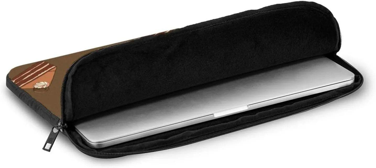 Shockproof Portable Laptop Sleeve Bag - for Trip, Travel, Office, Daily Use - for Men and Women Chocolate Squares Cake Prints