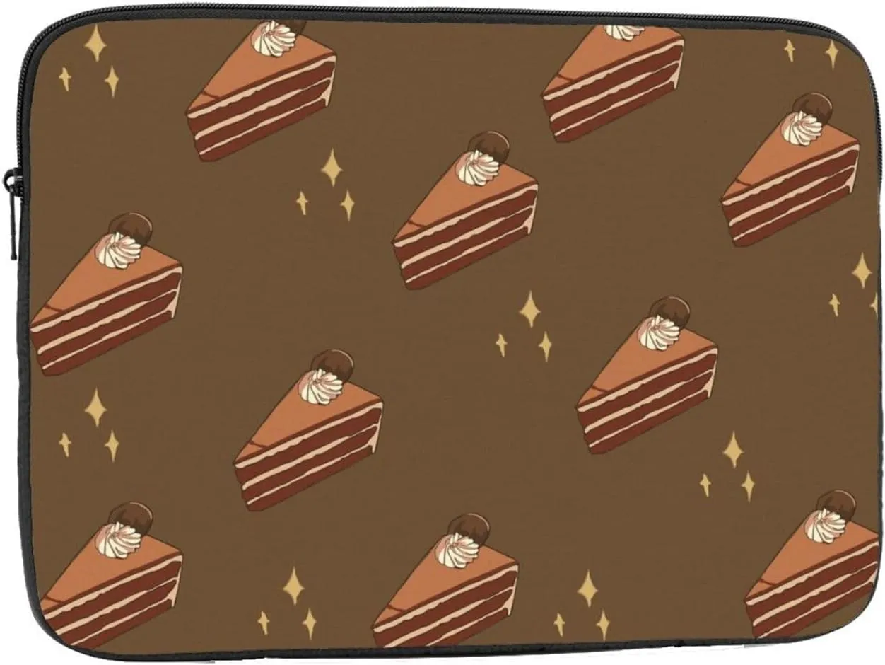 Shockproof Portable Laptop Sleeve Bag - for Trip, Travel, Office, Daily Use - for Men and Women Chocolate Squares Cake Prints