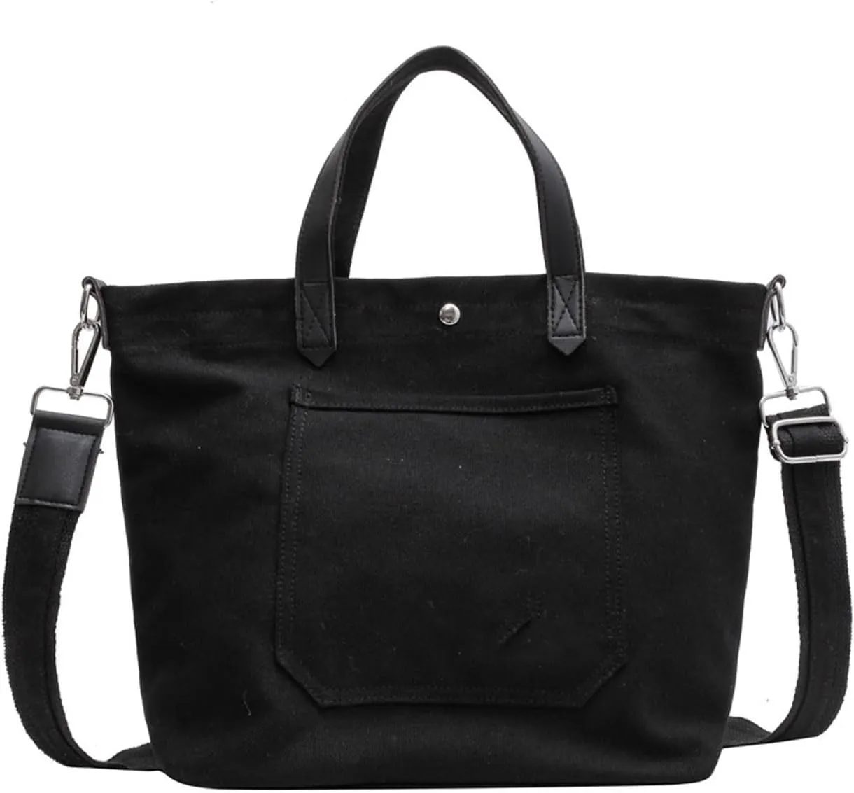 Shoulder Bag Women's Large Capacity Canvas Crossbody Bag - Multifunctional Shoulder Handbag for Leisure and Travel(Black)