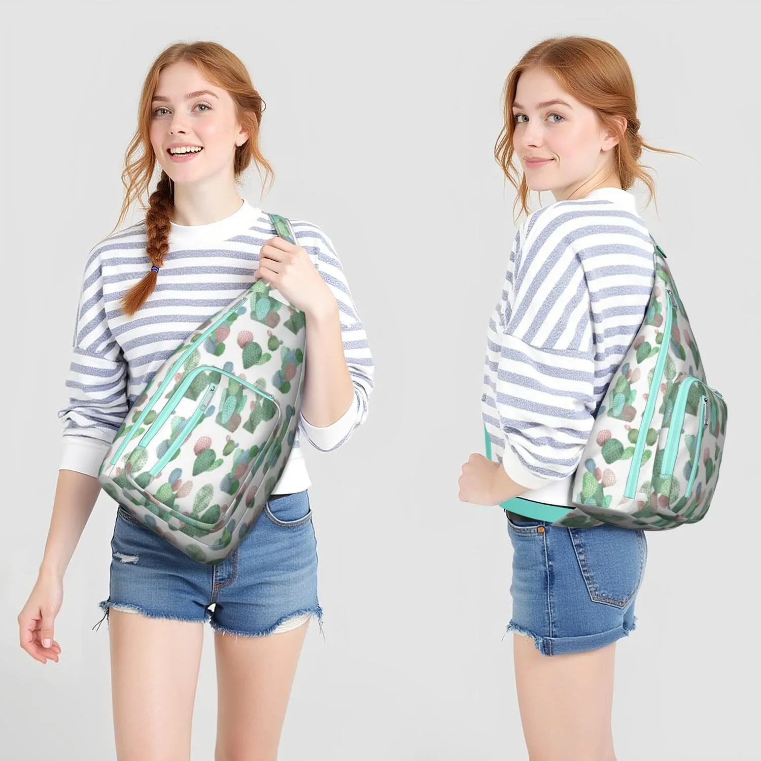 Shoulder Sling Crossbody Casual Chest Bag For Travel Sports Running,Backpack for Men & Women Lightweight Sports BagCrossbody Concealed Carry,Cactus Shoulder Bag Waterproof Chest Bag